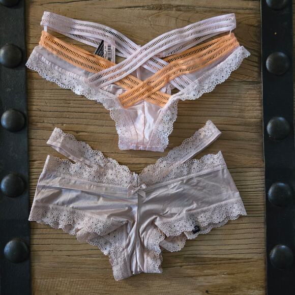 Victoria's Secret Very Sexy Strappy Hipster Cheeky Panty Bundle sz S New - Picture 1 of 5